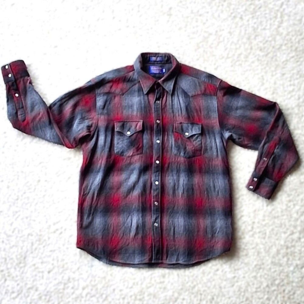 Pendleton Wool Long Sleeve Button Down Shirt (Size Extra Large, Long)